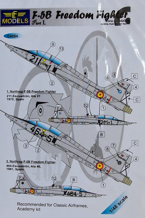 1/48 Decals F-5B Freedom Fighter Part I.