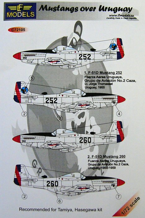 1/72 Decals Mustangs over Uruguay (TAM/HAS)