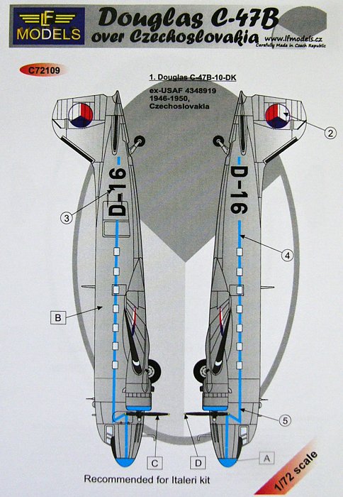 1/72 Decals C-47B over Czechoslovakia (ITAL)