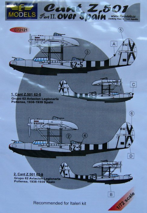 1/72 Decals Cant Z.501 over Spain - Part 2 (ITA)