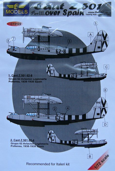 1/72 Decals Cant Z.501 over Spain - Part 3 (ITA)