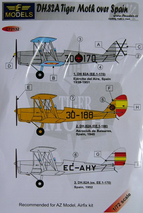 1/72 Decals DH.82A Tiger Moth over Spain (AZMO)