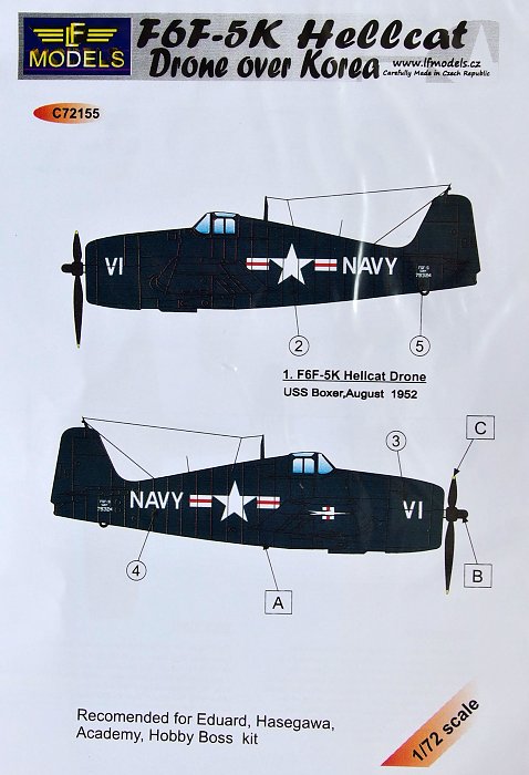 1/72 Decals F6F-5K Hellcat Drone over Korea