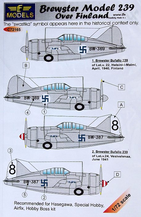 1/72 Decals Brewster Model 339B Finland (HAS/AIRF)