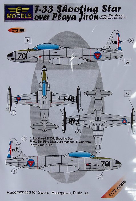 1/72 Decals T-33 Shooting Star over Playa Jiron