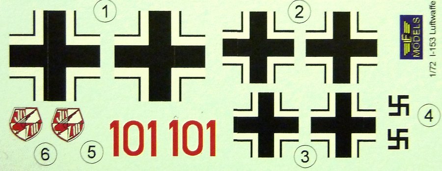 1/72 Decals for Polikarpov I-153 (Luftwaffe)