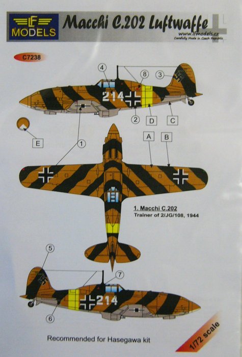 1/72 Decals for Macchi C.202 Luftwaffe  (HAS)