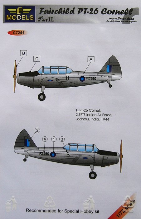 1/72 Decals for Fairchild PT-26 Cornell Part II.