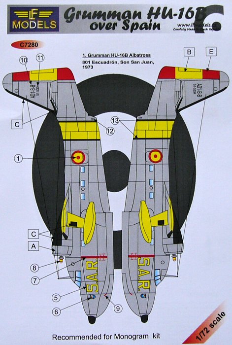 1/72 Decals Grumman HU-16 over Spain (MONO)