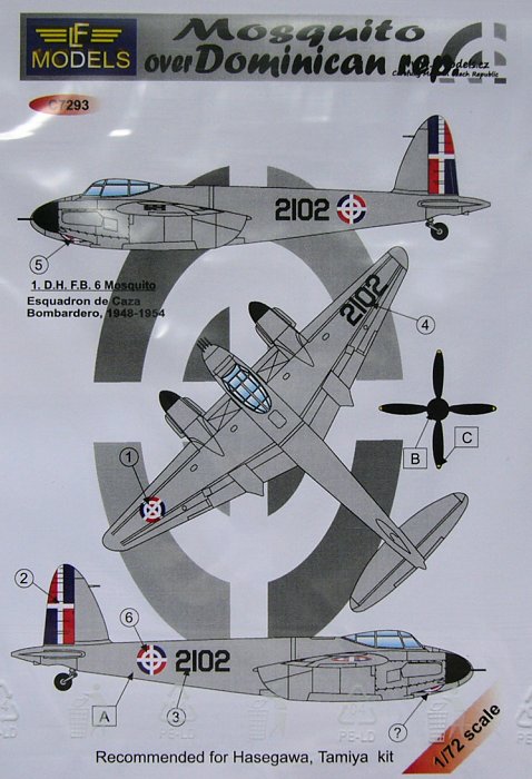 1/72 Decals Mosquito over Dominican Rep. (HAS/TAM)