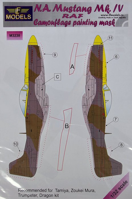 1/32 Mask N.A. Mustang Mk.IV RAF (TAM/TRUMP/DRAG)
