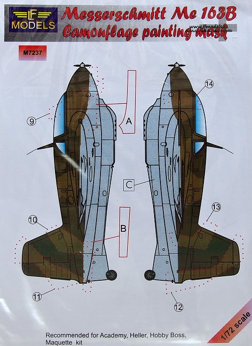 1/72 Mask Messerschmitt Me 163B (ACAD/HELL)