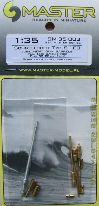 1/35 Schnellboot S-100 armament gun barr. (4 pcs.)