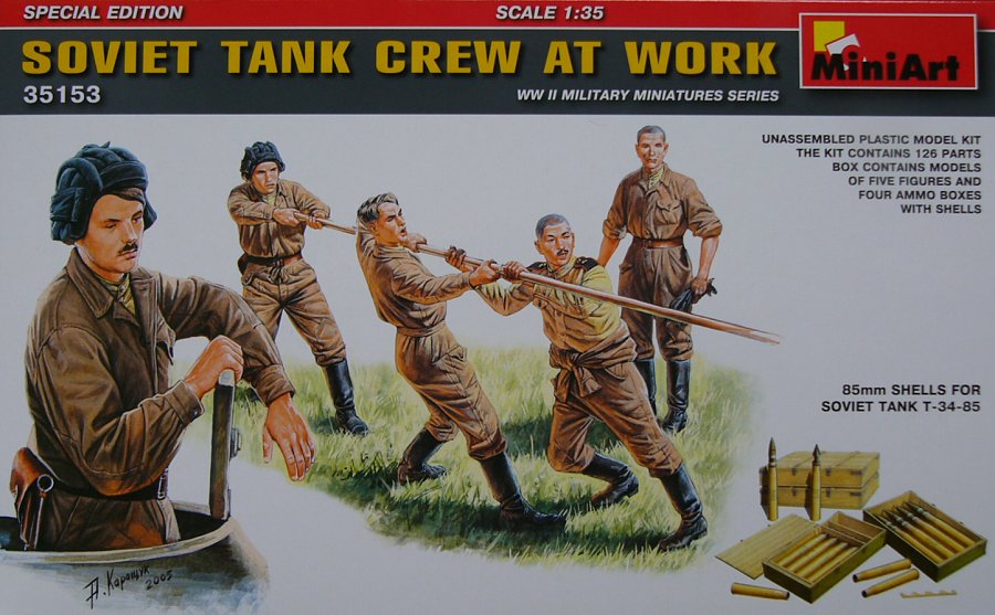 1/35 Soviet Tank Crew At Work (5 fig,4 ammo boxes)