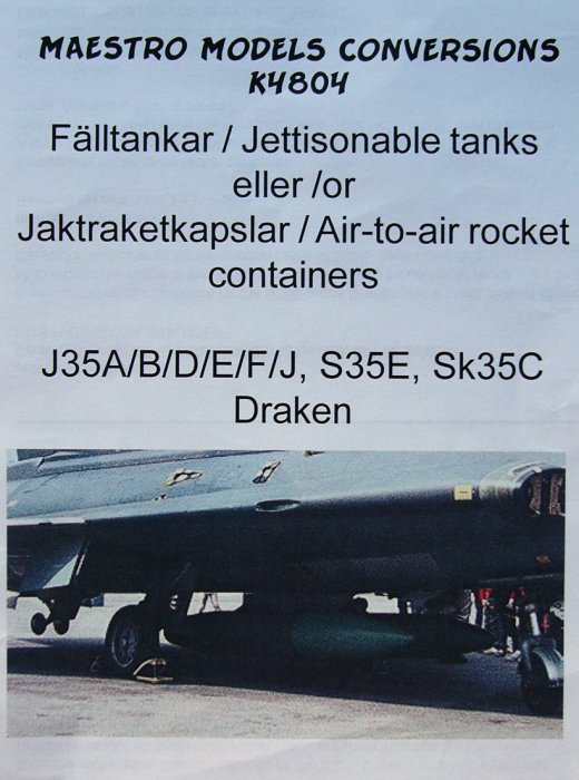 1/48 SAAB Draken fuel tanks/air-to-air rocket pods