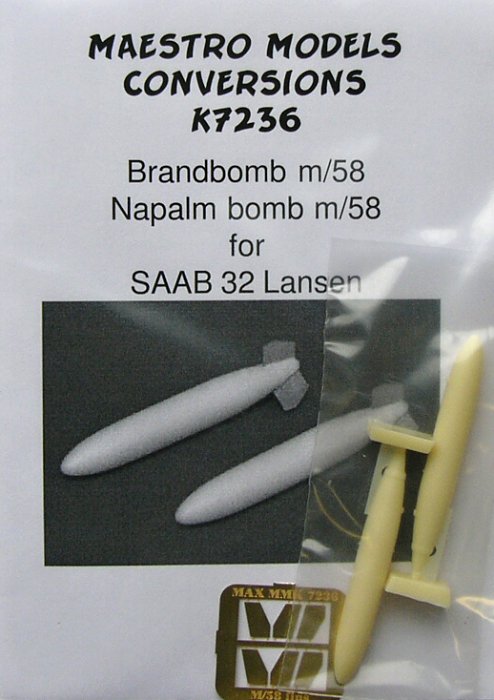 1/72 Napalm bomb Norma for A32 Lansen