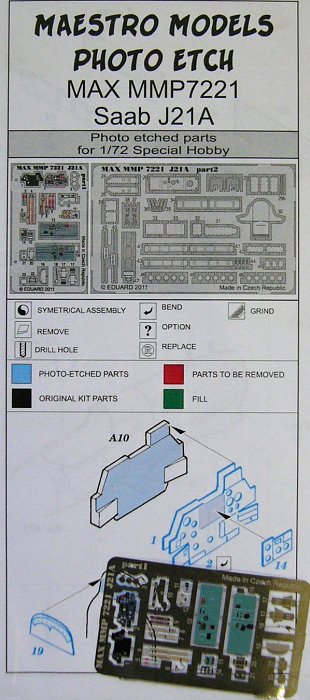 1/72 SAAB J21A detail set (SP.HOBBY)