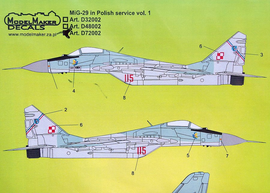 1/72 Decal MiG-29 in Polish service vol.1