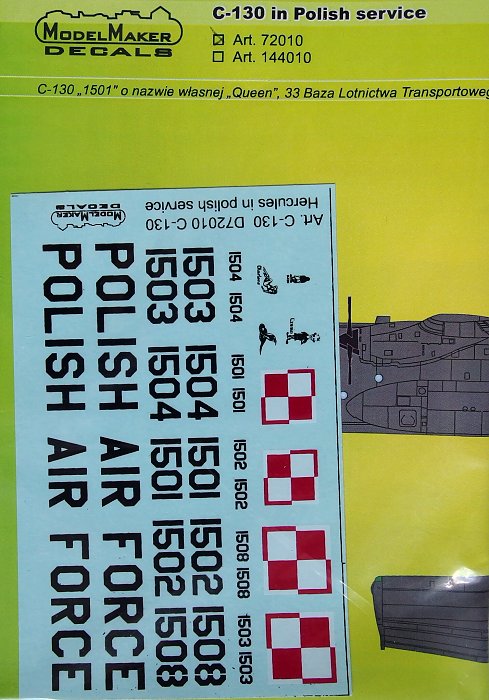 1/72 Decal C-130 in Polish service