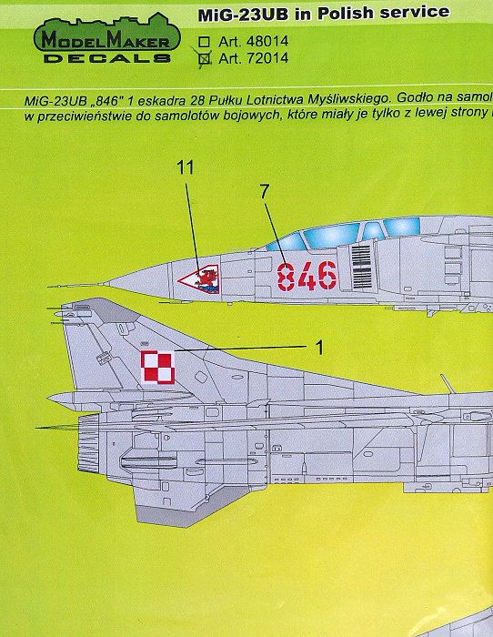 1/72 Decal MiG-23UB in Polish service