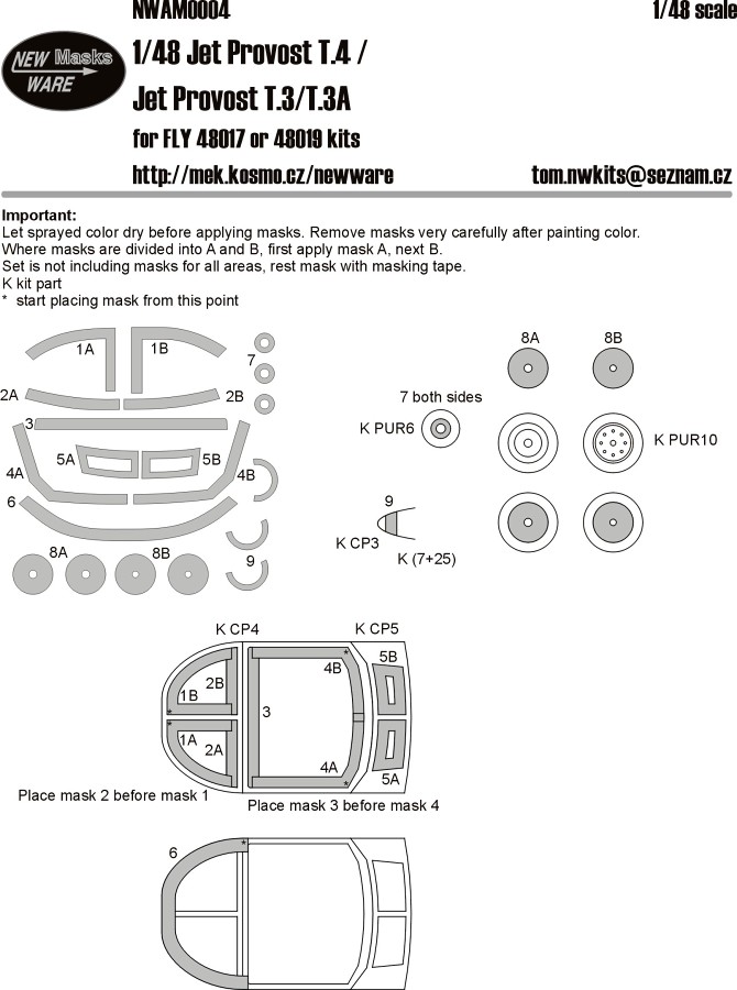 1/48 Masks for Jet Provost T.3/T3A/T.4 (FLY)