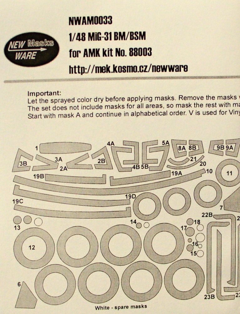 1/48 Mask Mig-31 BM/BSM (AMK 88003)