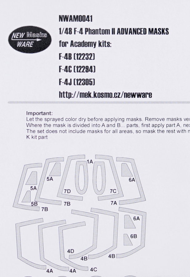 1/48 Mask F-4 Phatnom II ADVANCED (ACAD)