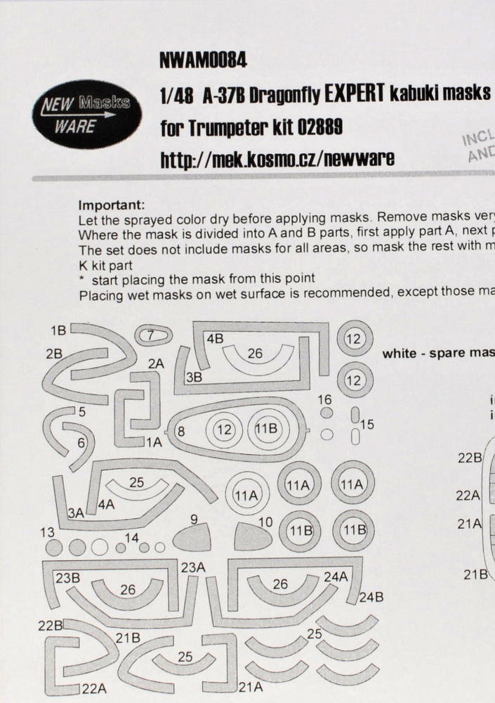 1/48 Mask A-37B Dragonfly EXPERT (TRUMP 02889)