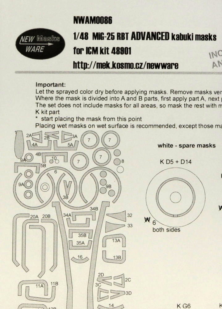 1/48 Mask MiG-25 RBT ADVANCED (ICM 48901)