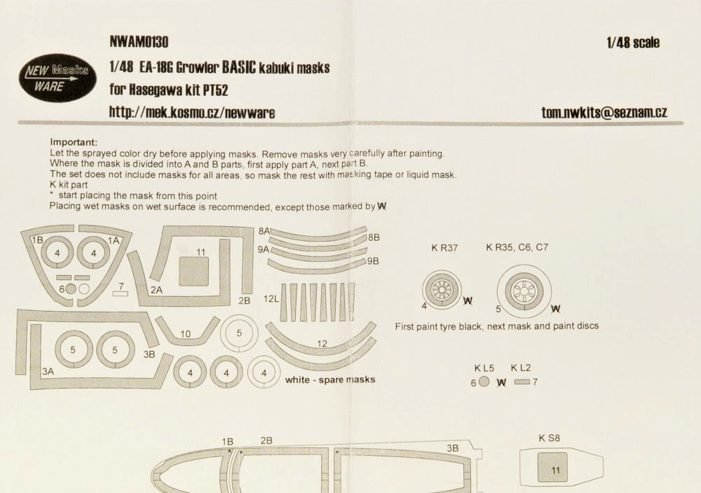 1/48 Mask EA-18G Growler BASIC (HAS PT52)