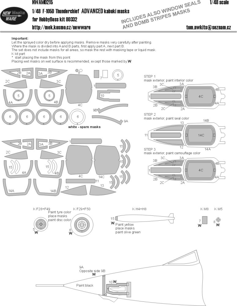 1/48 Mask F-105D Thunderchief ADVANCED (HOBBYB)