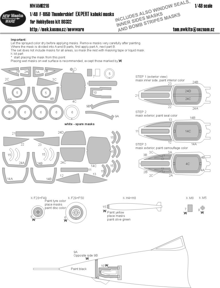 1/48 Mask F-105D Thunderchief EXPERT (HOBBYB)