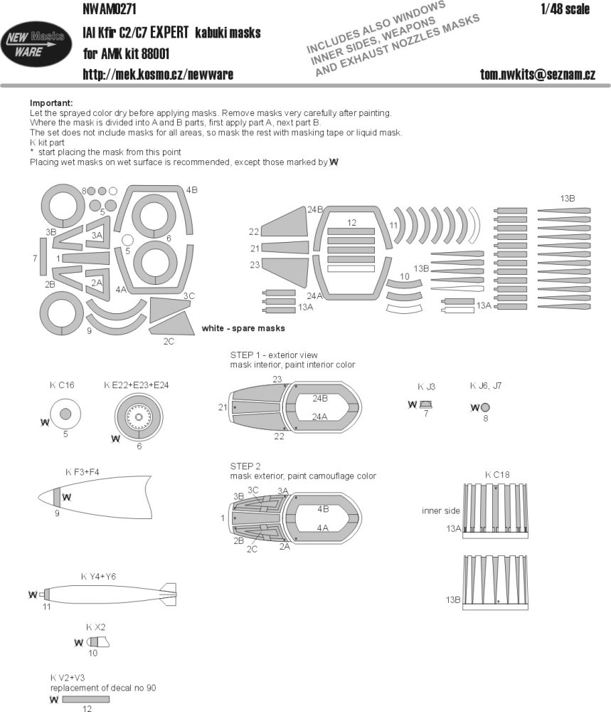 1/48 Mask IAI KFIR C2/C7 EXPERT (AMK 88001)