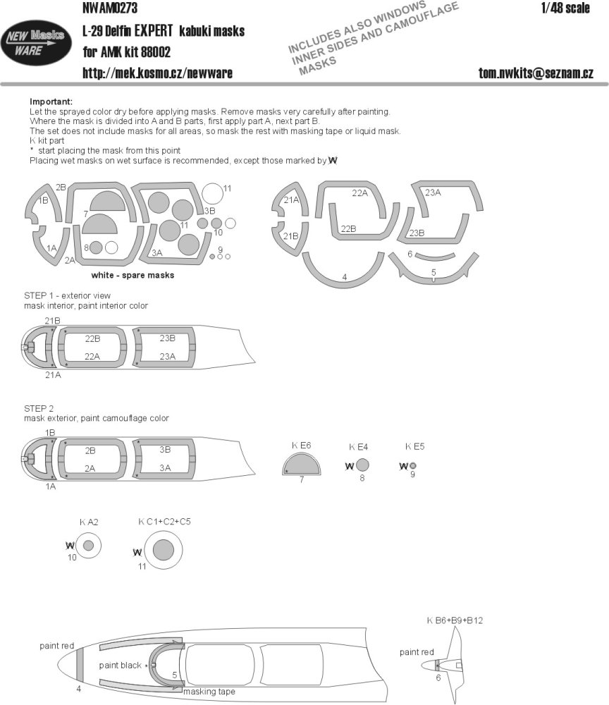 1/48 Mask L-29 Delfin EXPERT (AMK 88002)