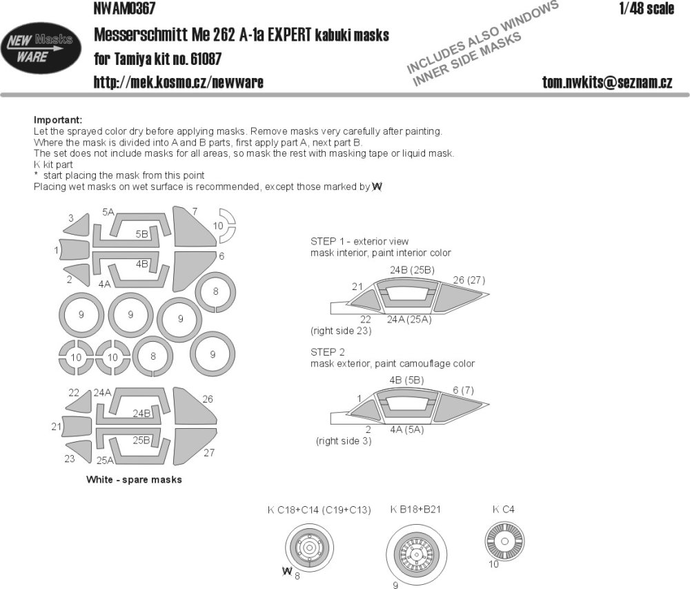 1/48 Mask Me 262 A-1a EXPERT (TAM 61087)