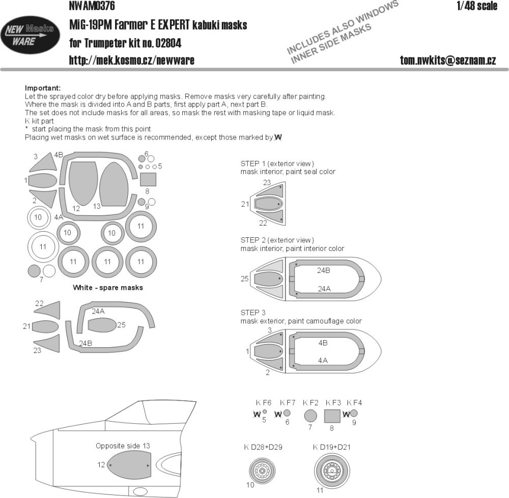 1/48 Mask MiG-19PM Farmer E  EXPERT (TRUMP 02804)