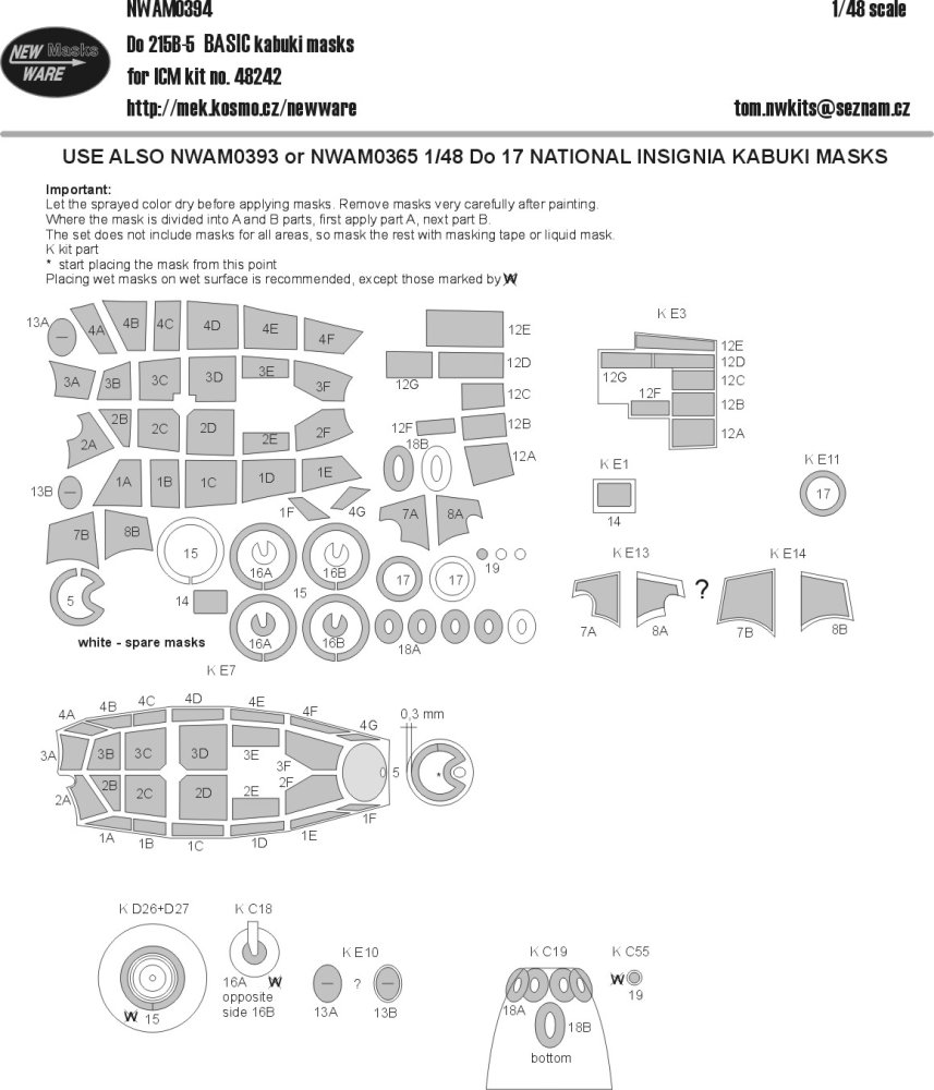 1/48 Mask Dornier Do 215B-5 BASIC (ICM 48242)