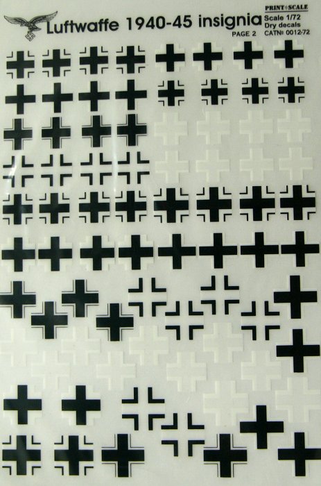 1/72 Luftwaffe 1940-45 Crosses (dry decal)