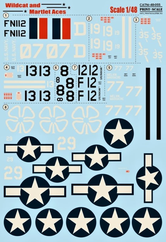 1/48 Wildcat and Martlet Aces (wet decals)