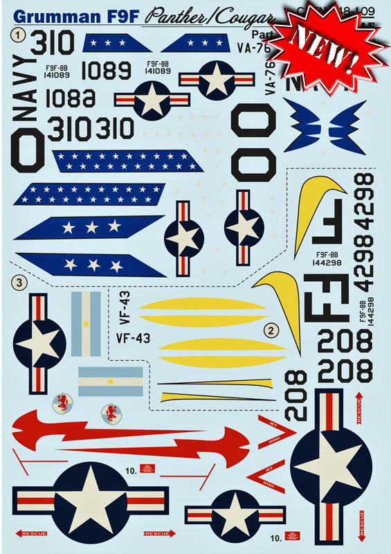 1/48 Grumman F9F Panther/Cougar Pt.2 (wet decals)