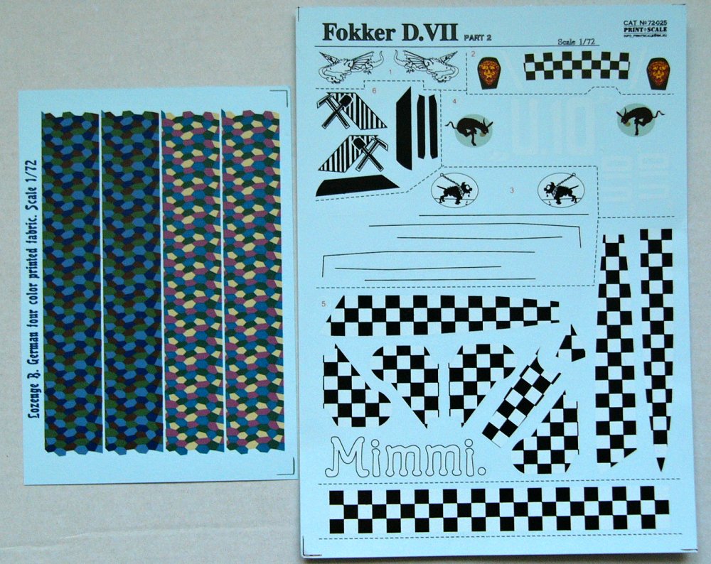 1/72 Fokker D.VII Part 2 (decals incl. 1x lozenge)