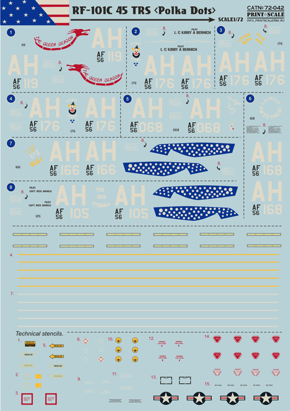 1/72 RF-101C 45 TRS 'Polka Dots' (wet decals)