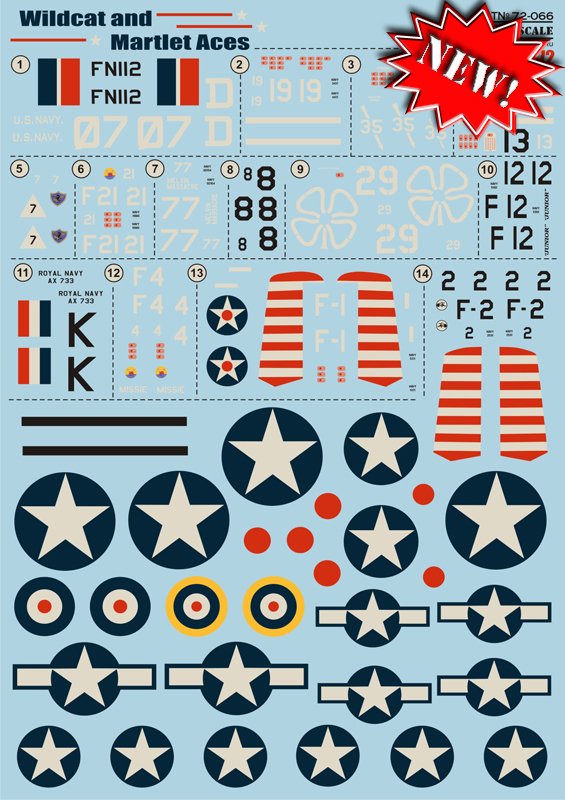 1/72 Wildcat and Martlet Aces (wet decals)