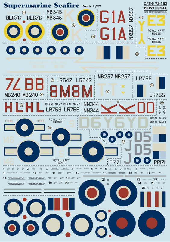 1/72 Supermarine Seafire (wet decals)