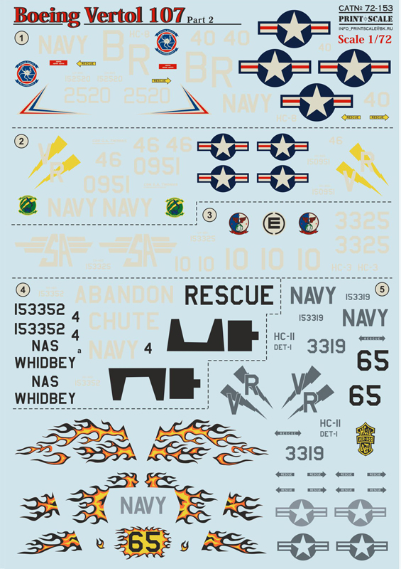 1/72 Boeing-Vertol 107 Part 2 (wet decals)