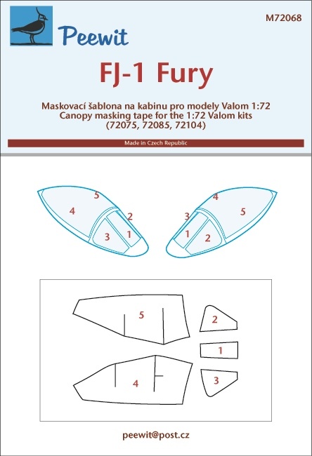 1/72 Canopy mask FJ-1 Fury (VALOM)