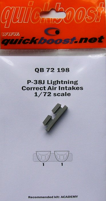 1/72 P-38J Lightning correct air intakes (ACAD)