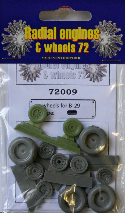 1/72 Boeing B-29 wheels set - radial tread (ACAD)