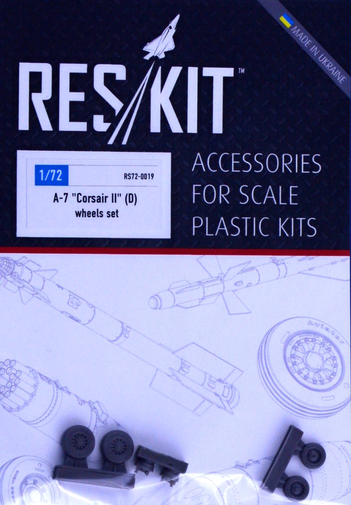 1/72 LTV A-7 Corsair II (D) wheels (HOBBYB,FUJI)