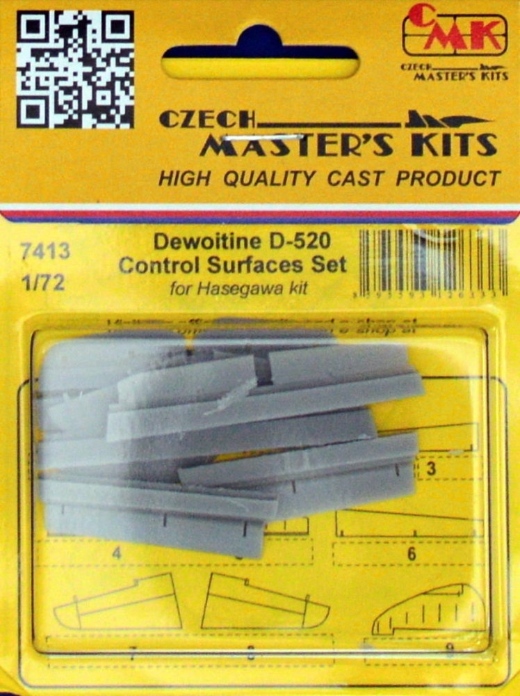 1/72 Dewoitine D-520 Control Surfaces Set (HAS)